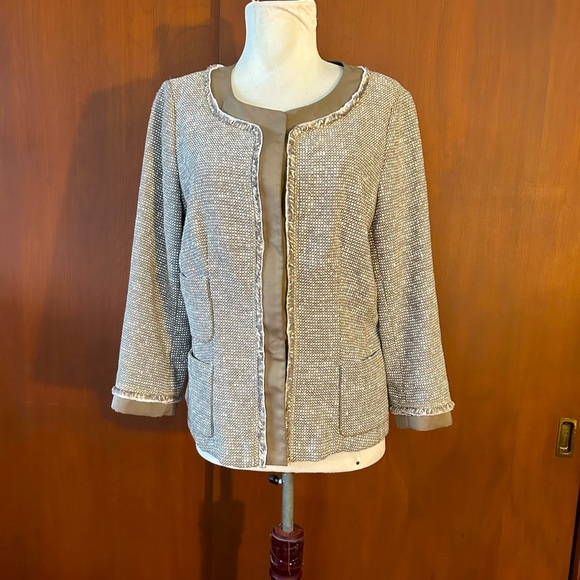 Lafayette 148 New York Waist Seam Orange Blazer Size 0